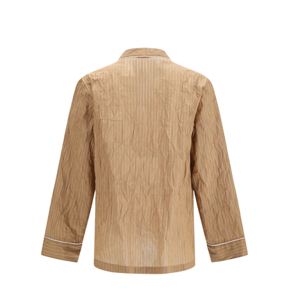 MAYFEYR - Dolce & Gabbana - Vanity Shirt-Style Robe In Froissé Striped Fabric - G2WK2TFBMFT