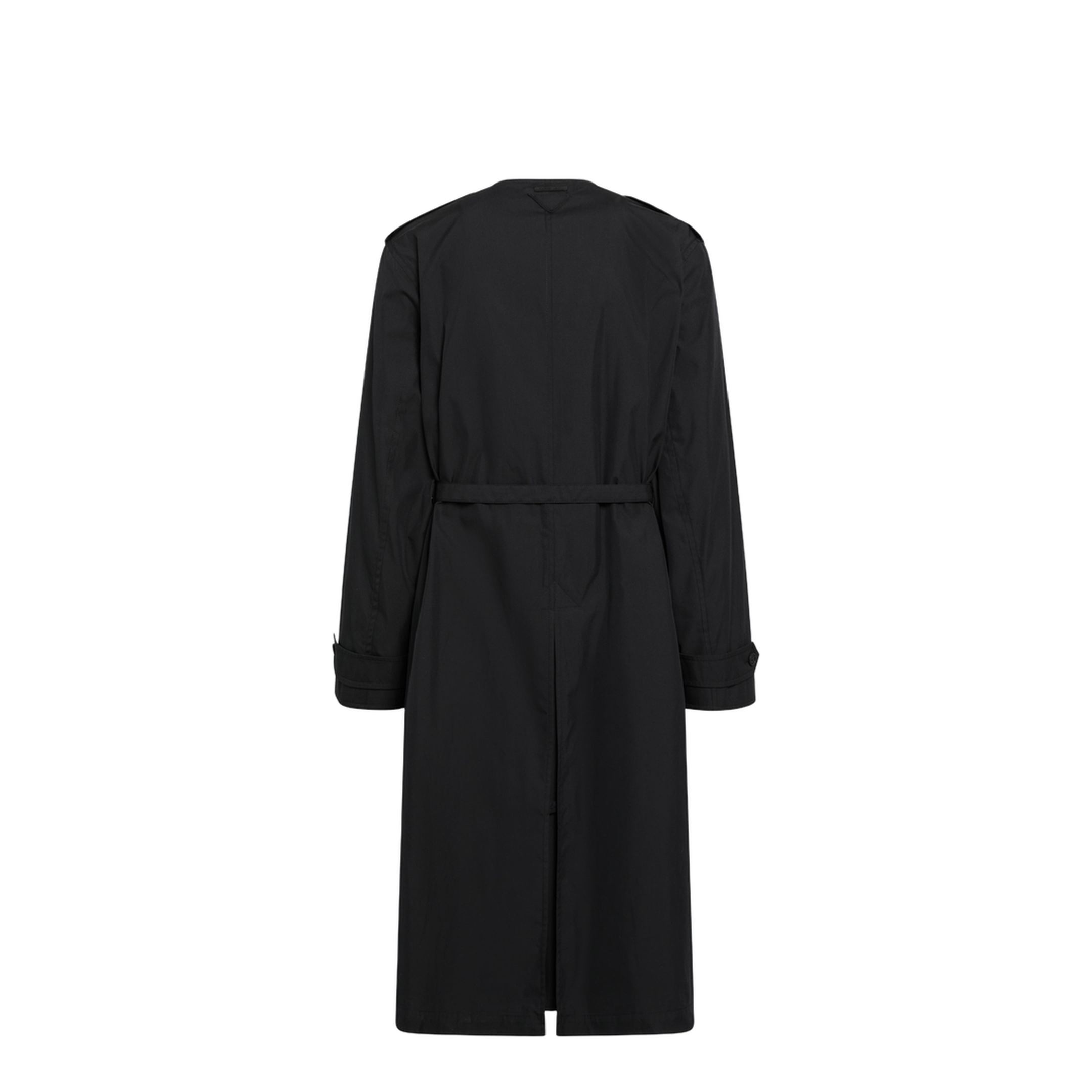 MAYFEYR - Prada - Black Double-Breasted Cotton-Blend Trench Coat - SGD214OOO12NSF0002