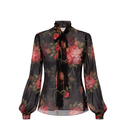Rose Bouquet Print Top