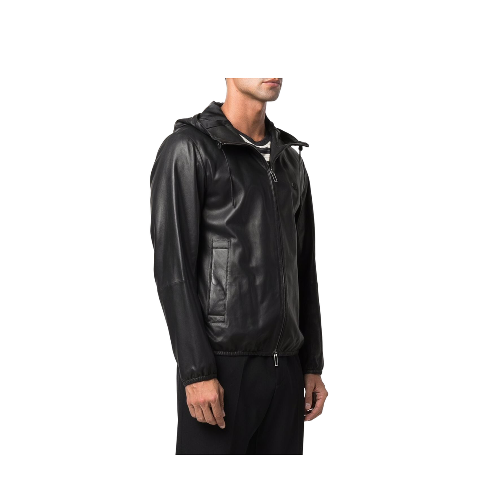 Black Lambskin Hooded Jacket