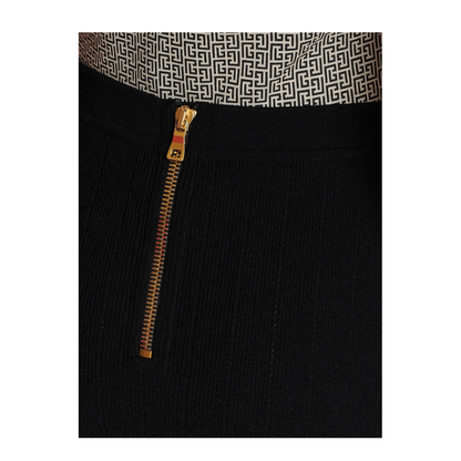 Knit Skirt with Buttons