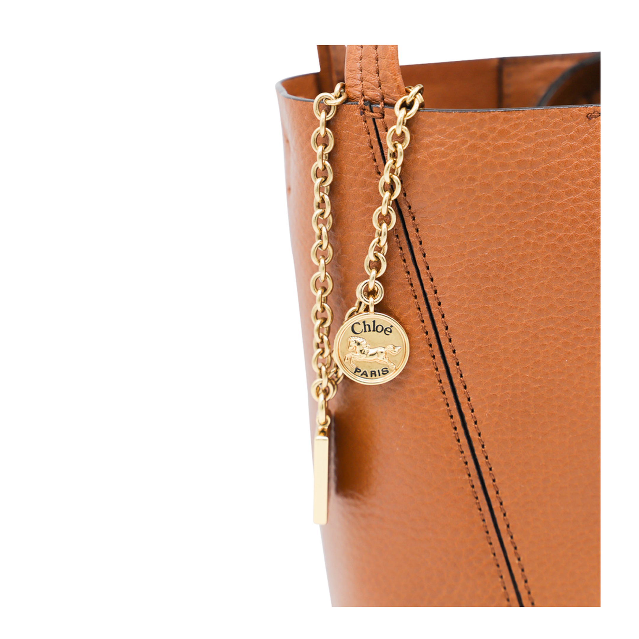 Small Spin Tote Bag in Grained Leather