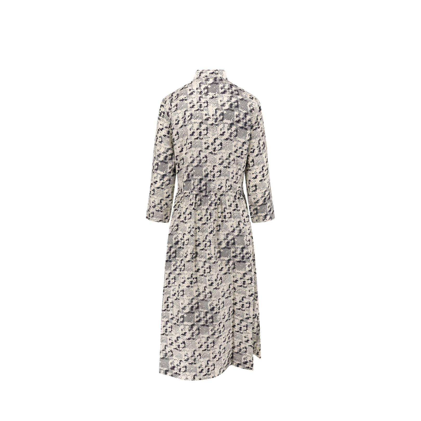 Silk Dress With Pixelated Logo Print