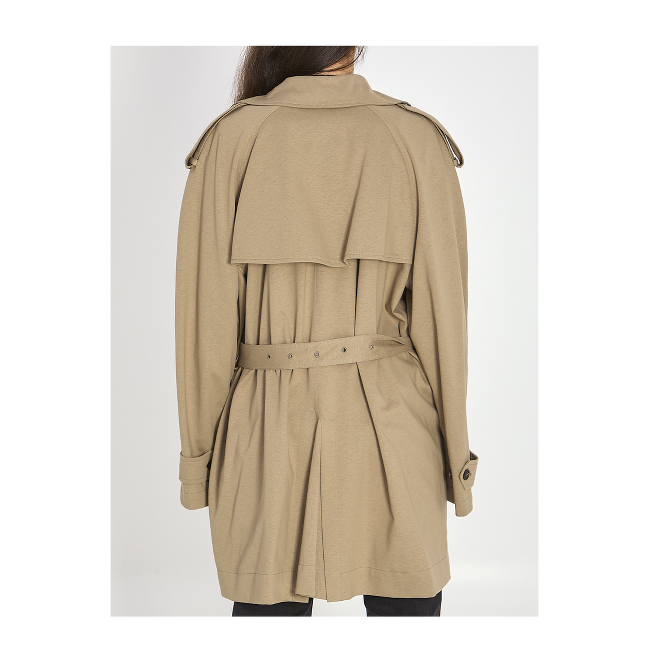 Cropped Light Trench in Explorer Beige