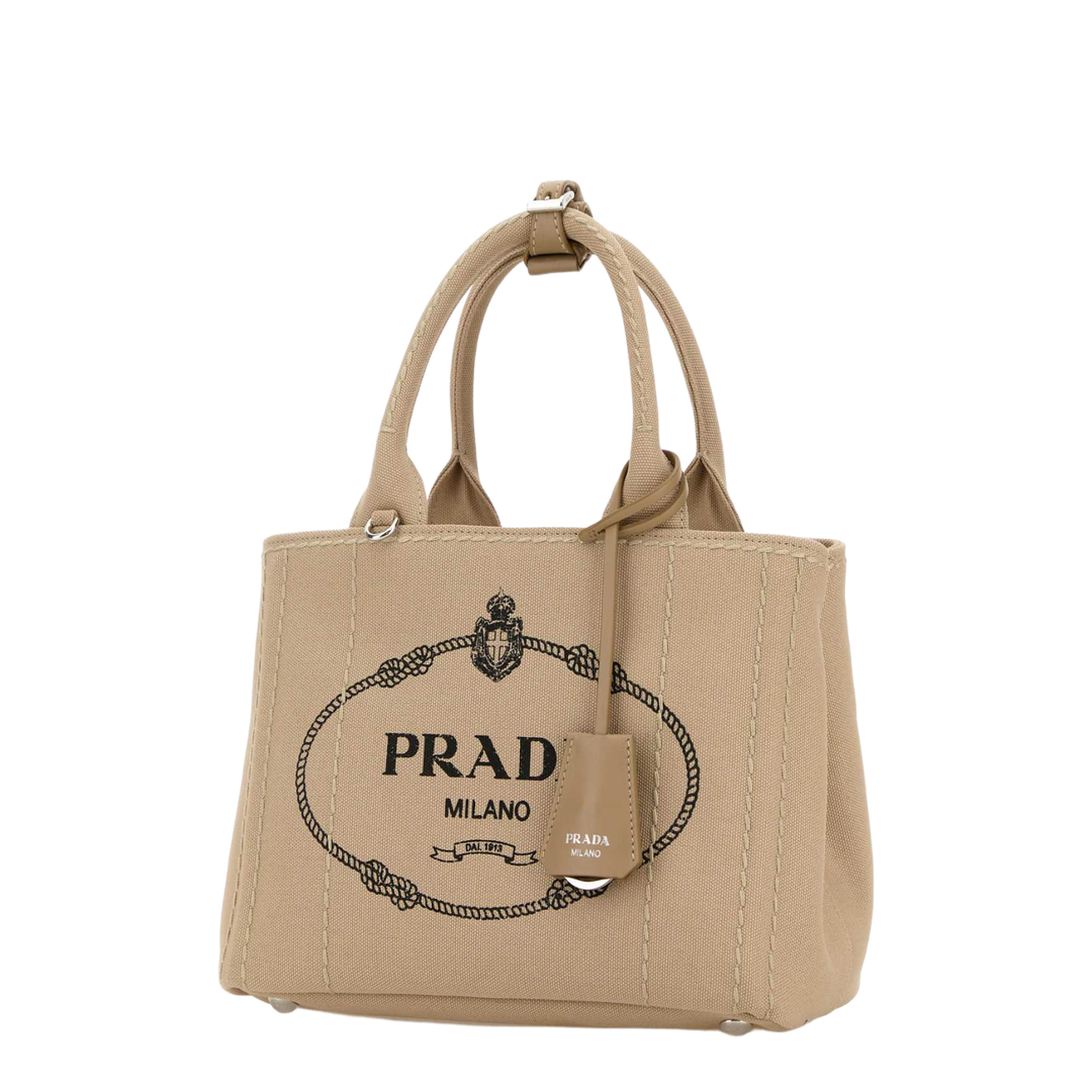 Beige Canvas Small Jardinière Handbag