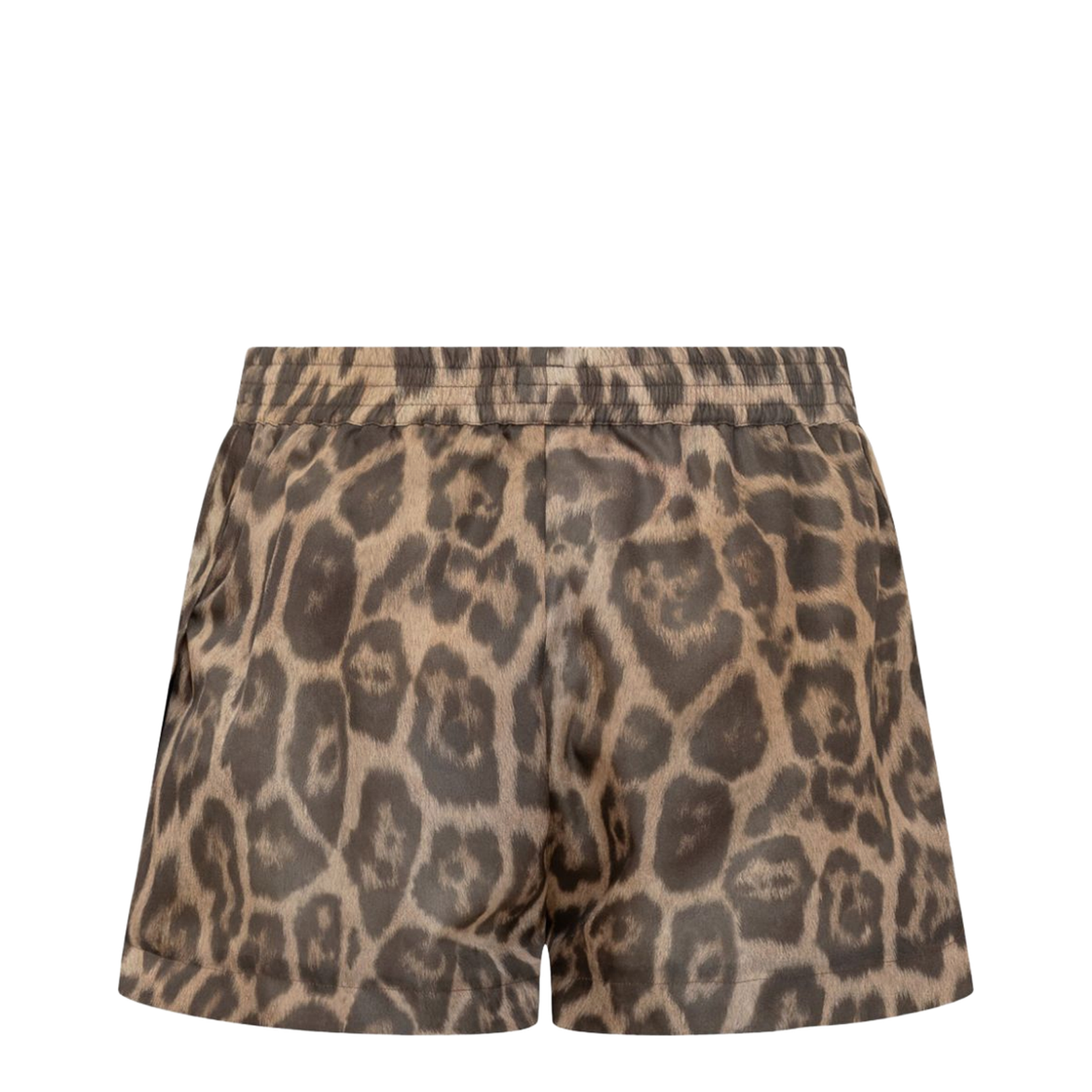 Elastic Waistband Animal Print Shorts