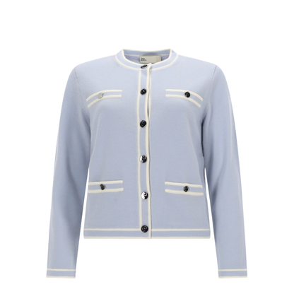 Bottoned Wool Cardigan - Light Blue