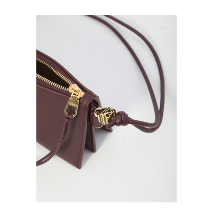 Joya Pouch In Nappa Calfskin - Dark Burgundy