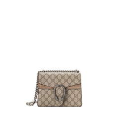 Dionysus GG Supreme Mini Bag, Silver Hardware