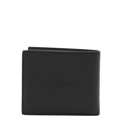 VLogo Signature Grainy Calfskin Bifold Wallet in Black