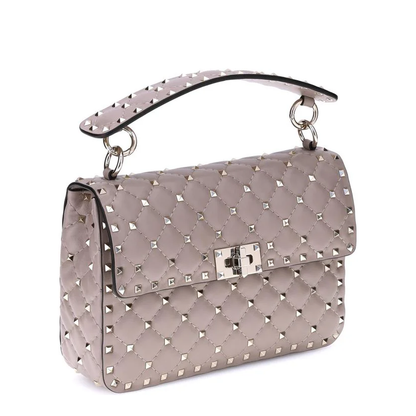 Antique Pink Nappa Leather Medium Rockstud Spike Handbag