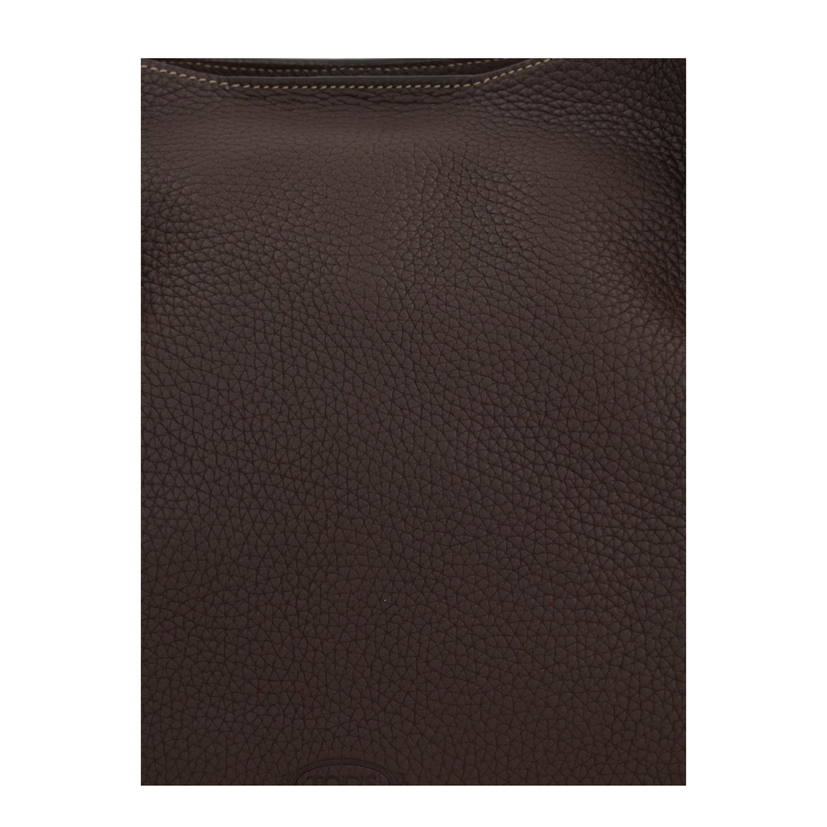 Chocolate Brown Leather Drawstring Closure Bag