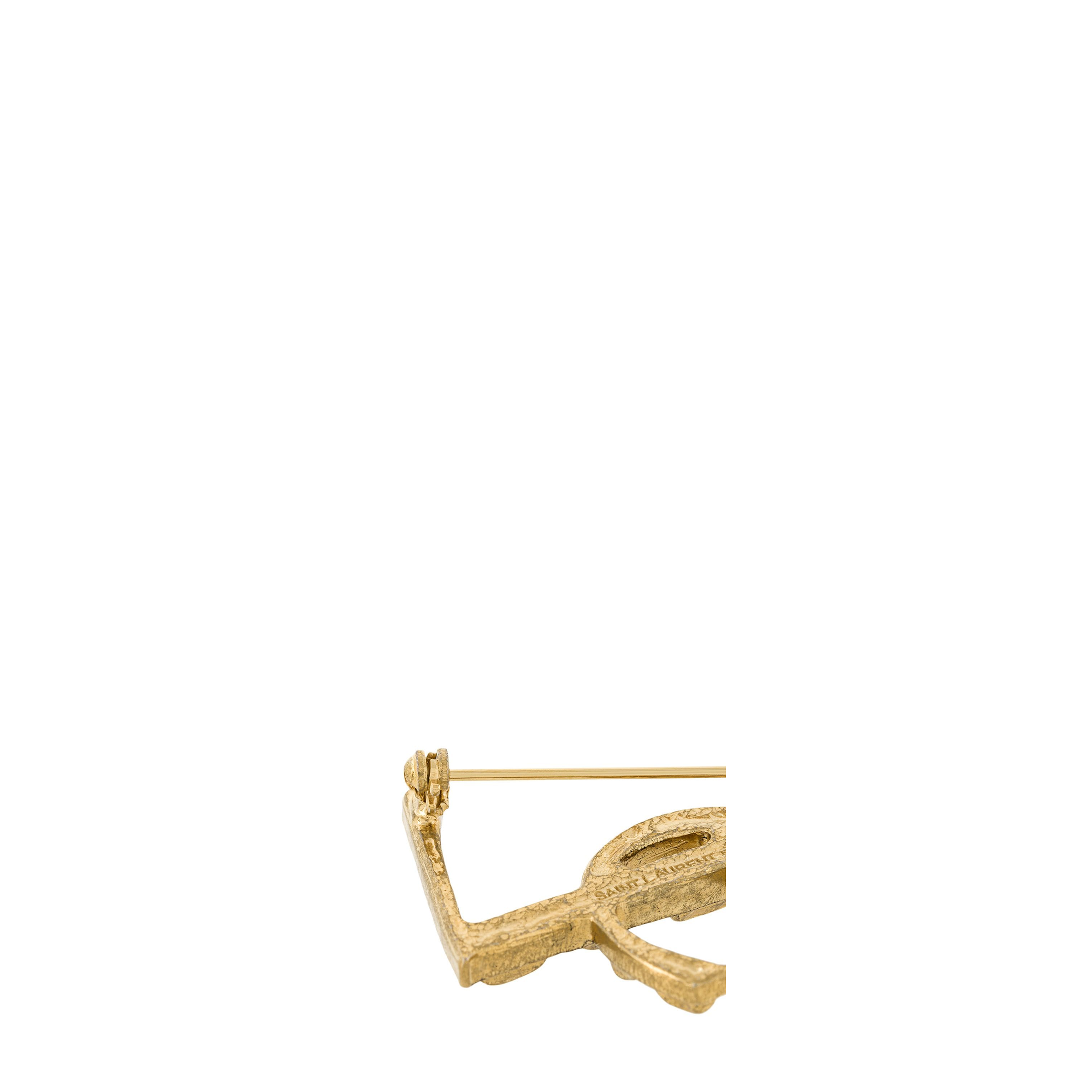 CASSANDRE Crocodile Brooch in Metal in Gold