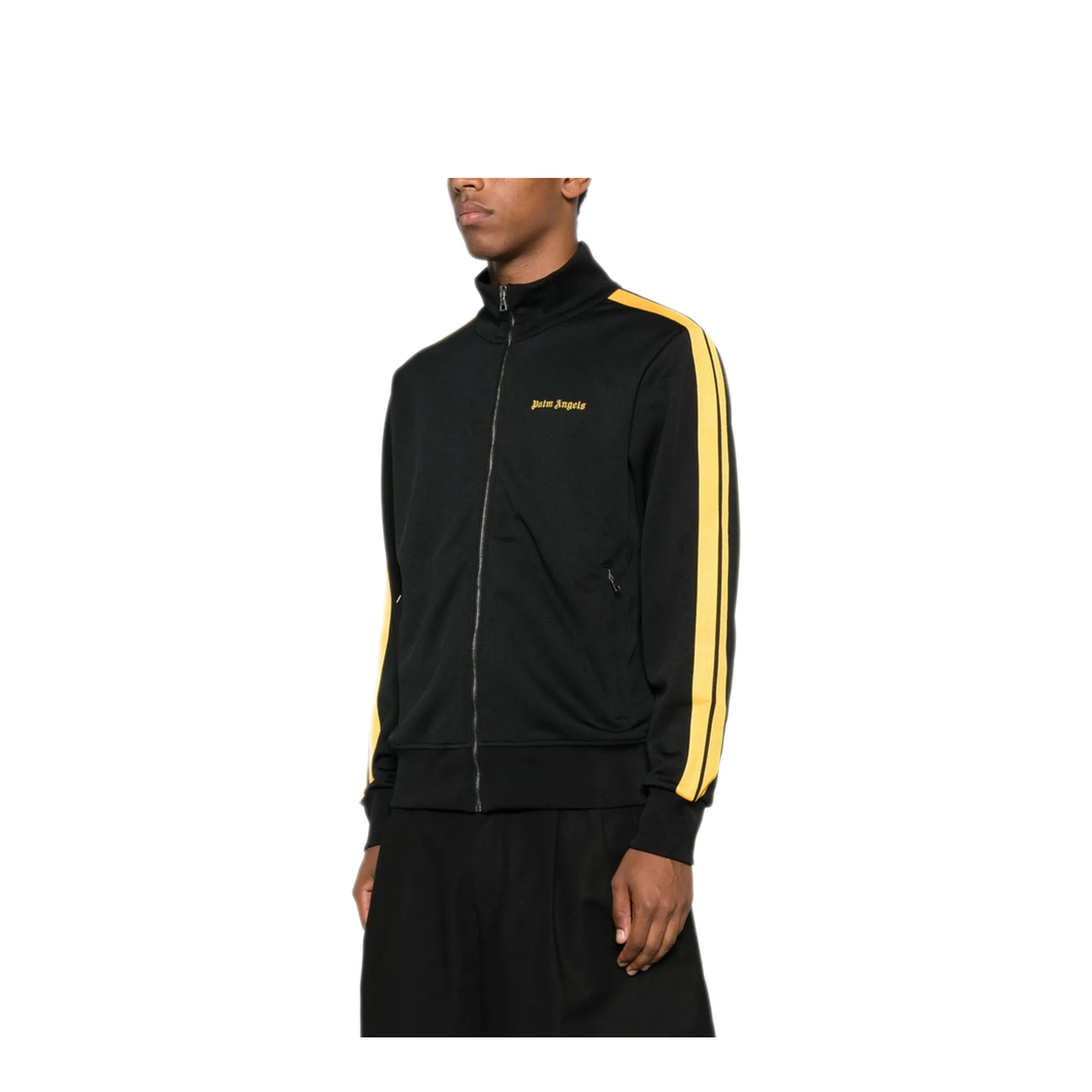 MAYFEYR - Palm Angels - Classic Logo Color Track Jacket Black - Yellow - PMBD058F25FAB0011018