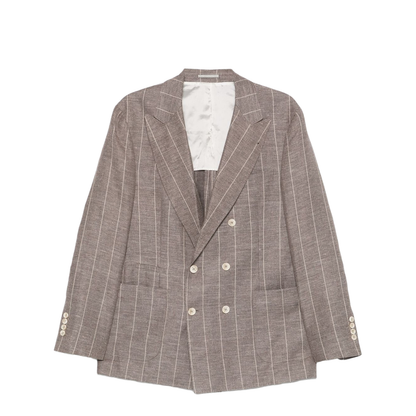 Pinstriped Deconstructed Blazer