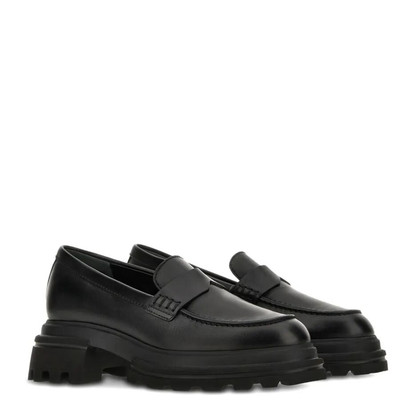 MAYFEYR - Hogan - 10-Storey Smooth Leather And Workwear Sole Loafers - HXW6740FM5IKXT