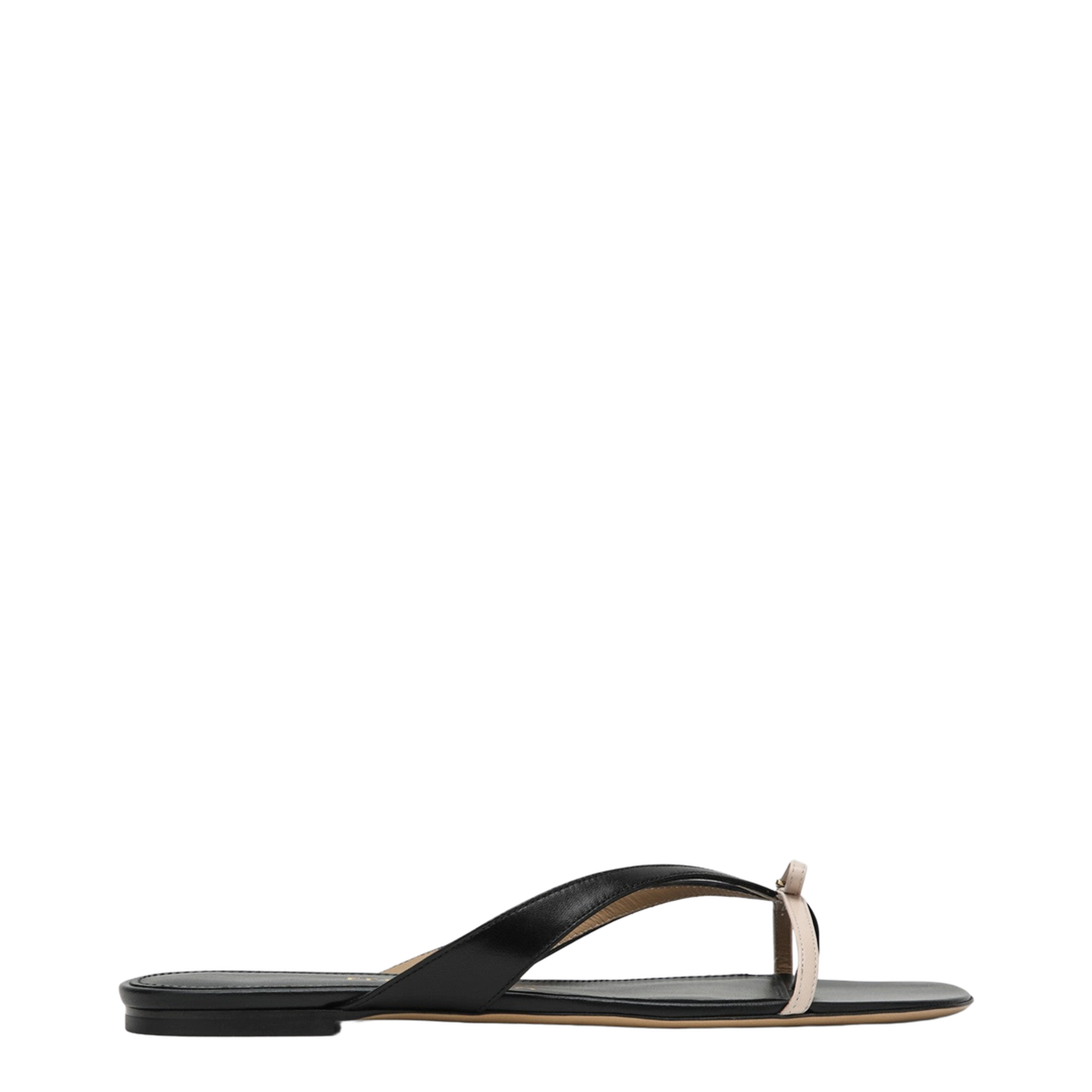 Mini Bow Flip-Flop Black and Powdery