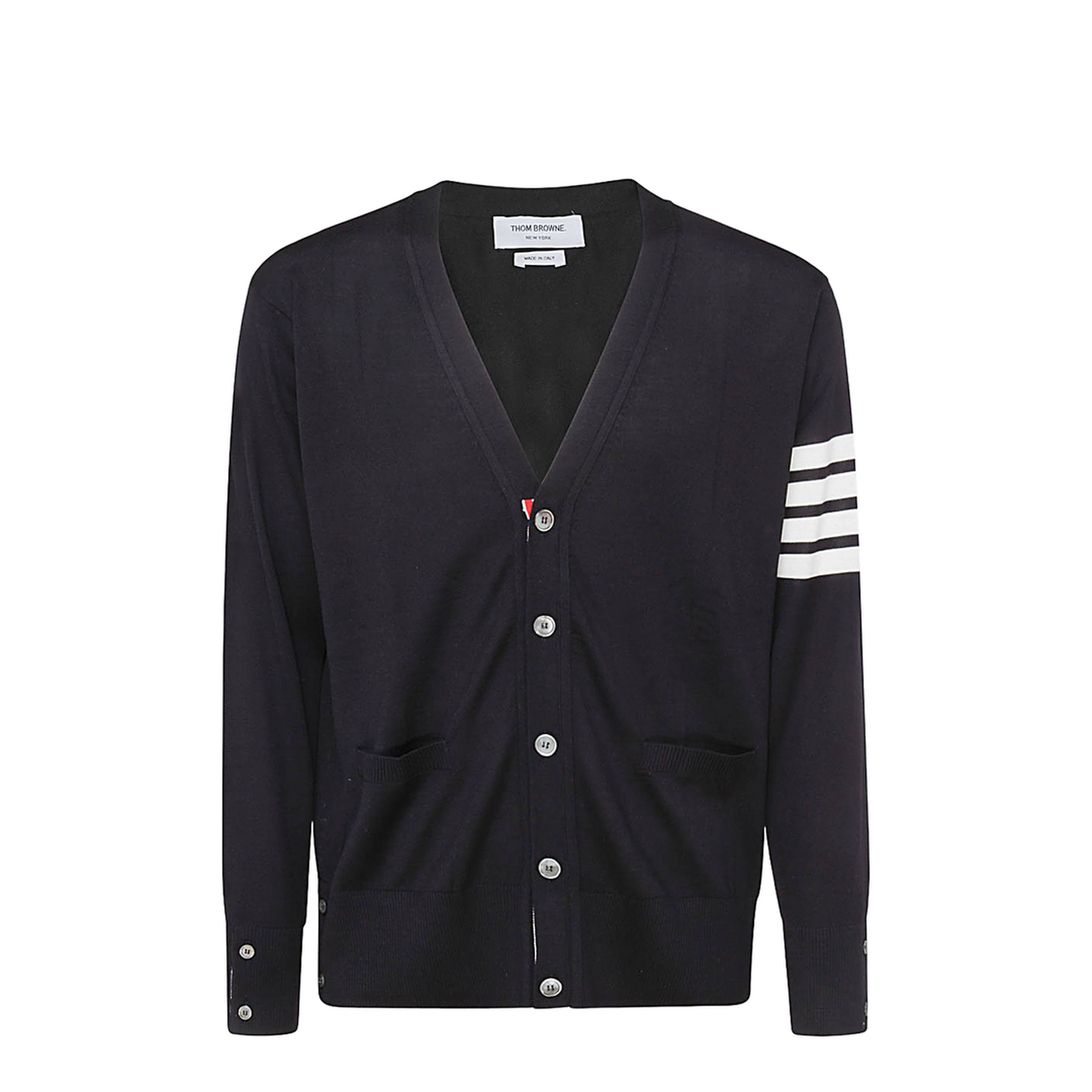 4-Bar Stripe Sustainable V-Neck Cardigan