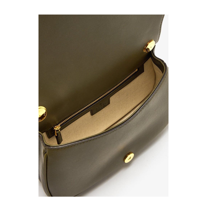 Blondie Medium Top Handle Bag in Forest Green Leather