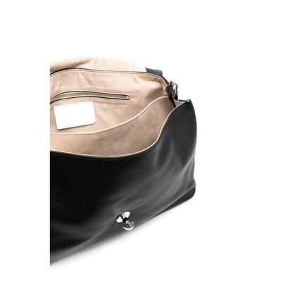 Postina Daily Medium Calf Leather Top-Handle Bag - Black Nero (Nero)