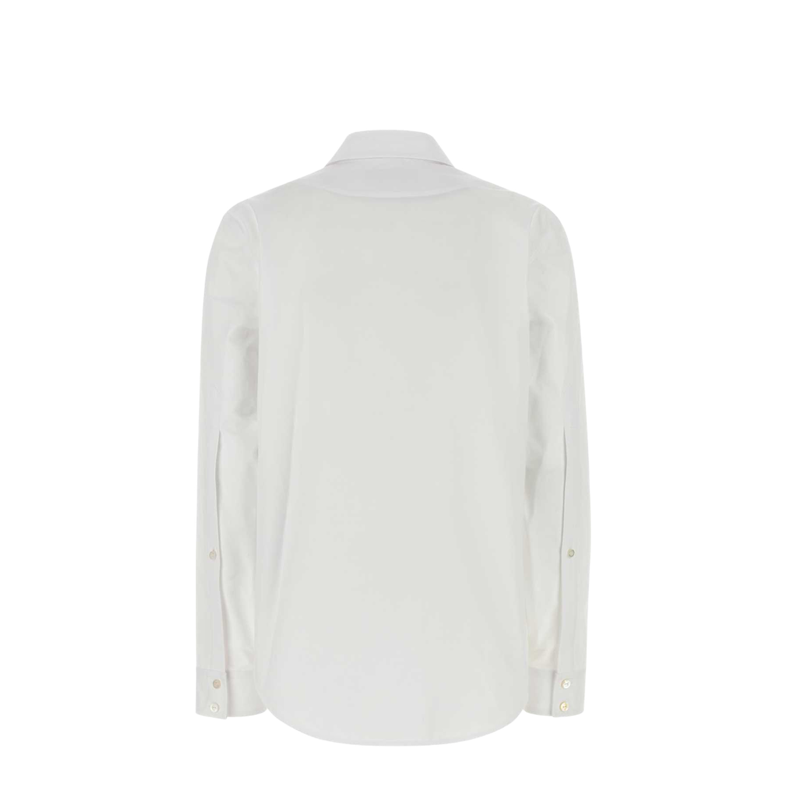 Cotton Poplin Shirt with Horsebit in White