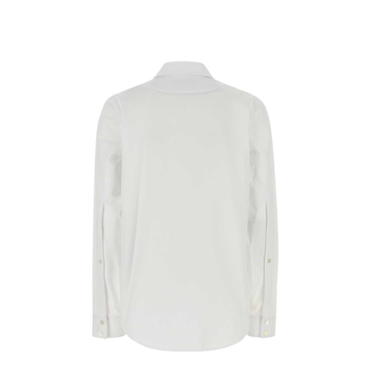 Cotton Poplin Shirt with Horsebit in White
