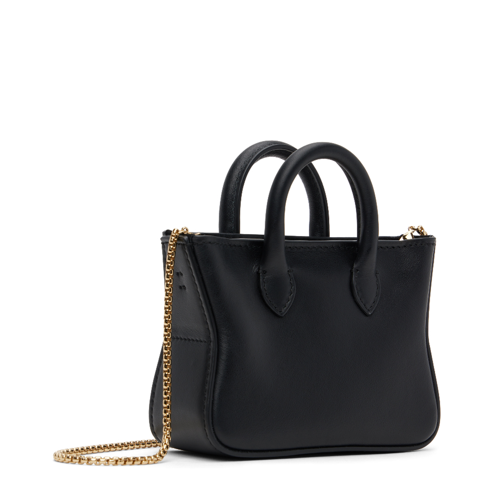 Handbag with Removable Chain Strap and Gold Logo
