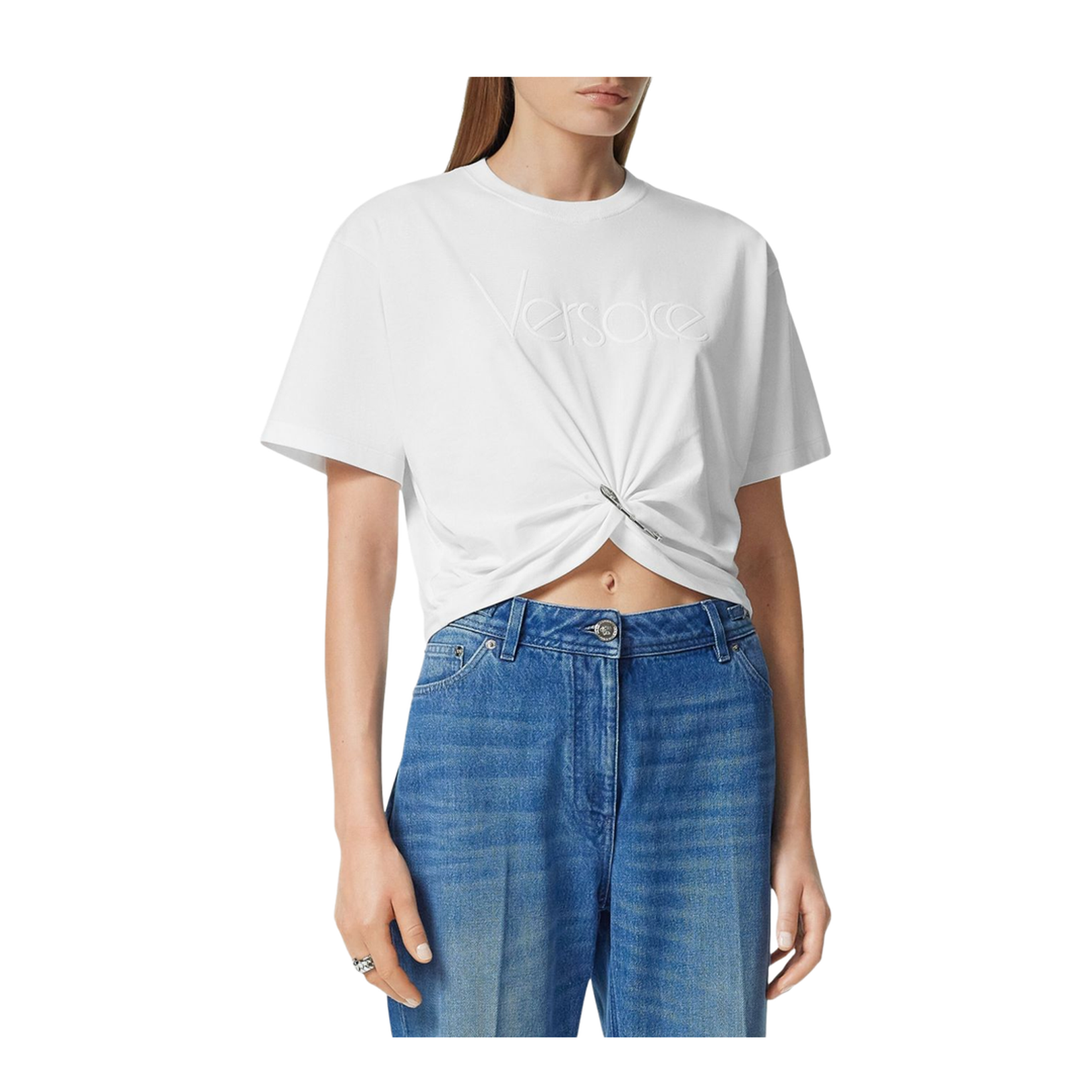 Versace Logo-Embroidered T-Shirt