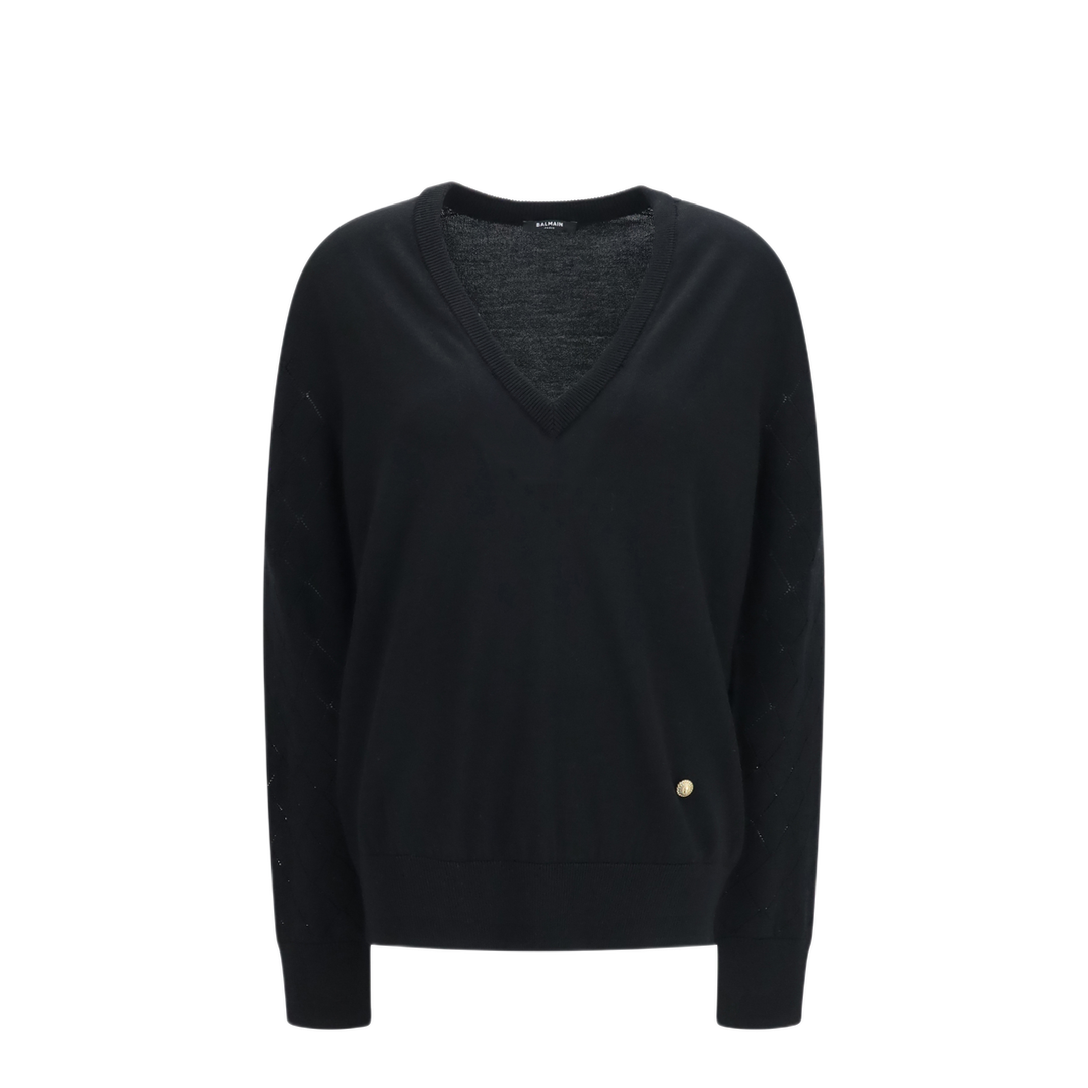 MAYFEYR - Balmain - V Neck Sweater - HF1KB045KJ990PA