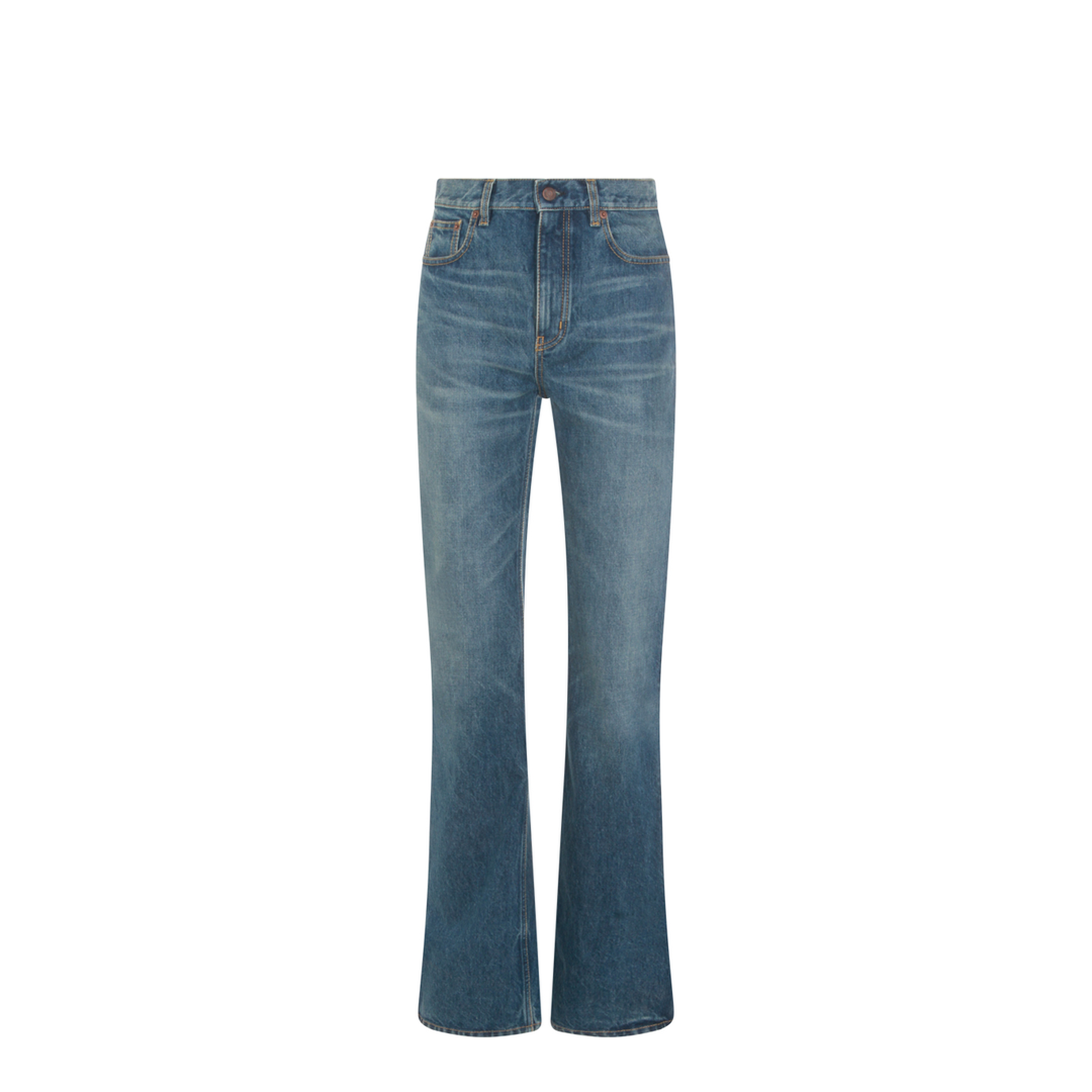 Straight-leg denim jeans