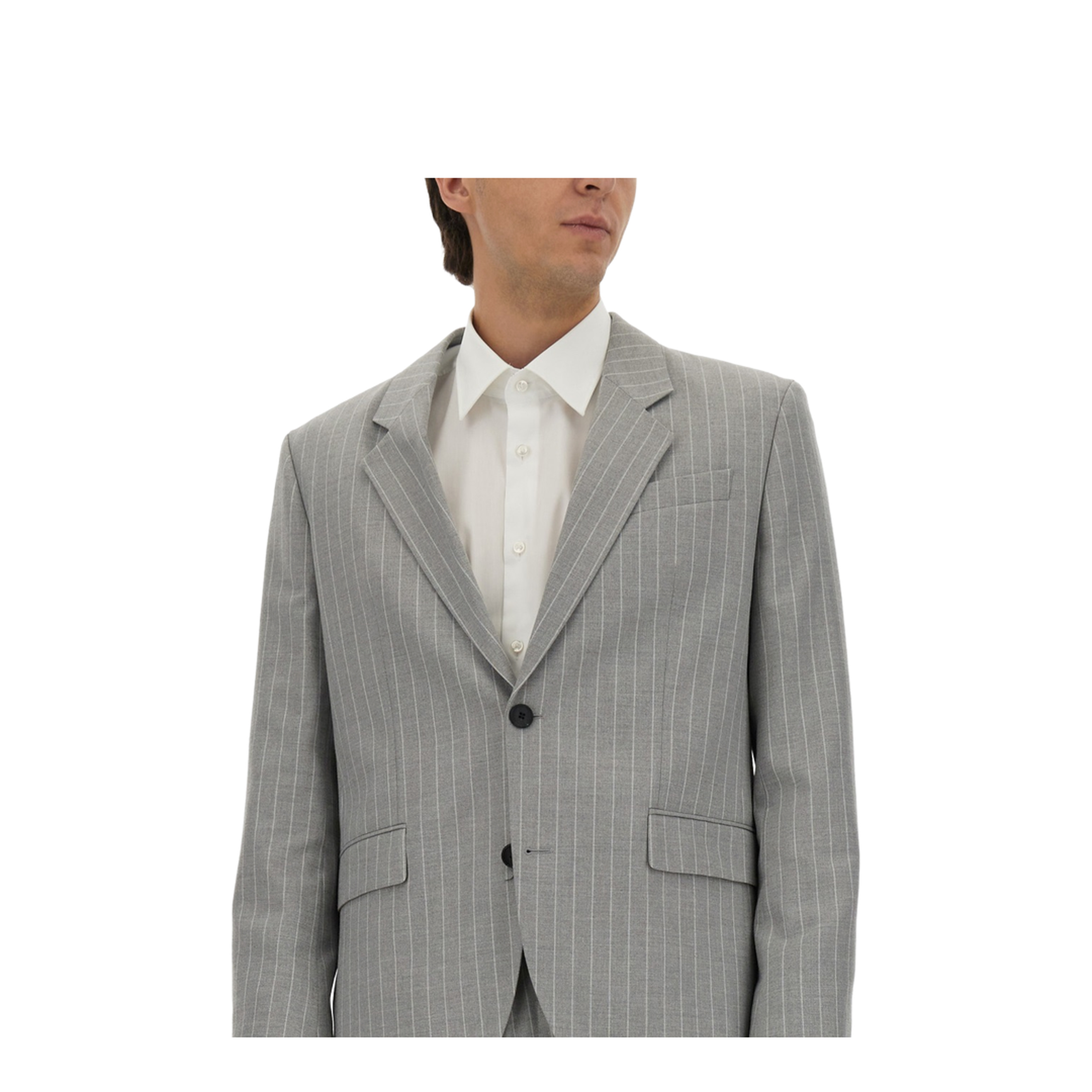 Slim Fit Suit with Striped Pattern