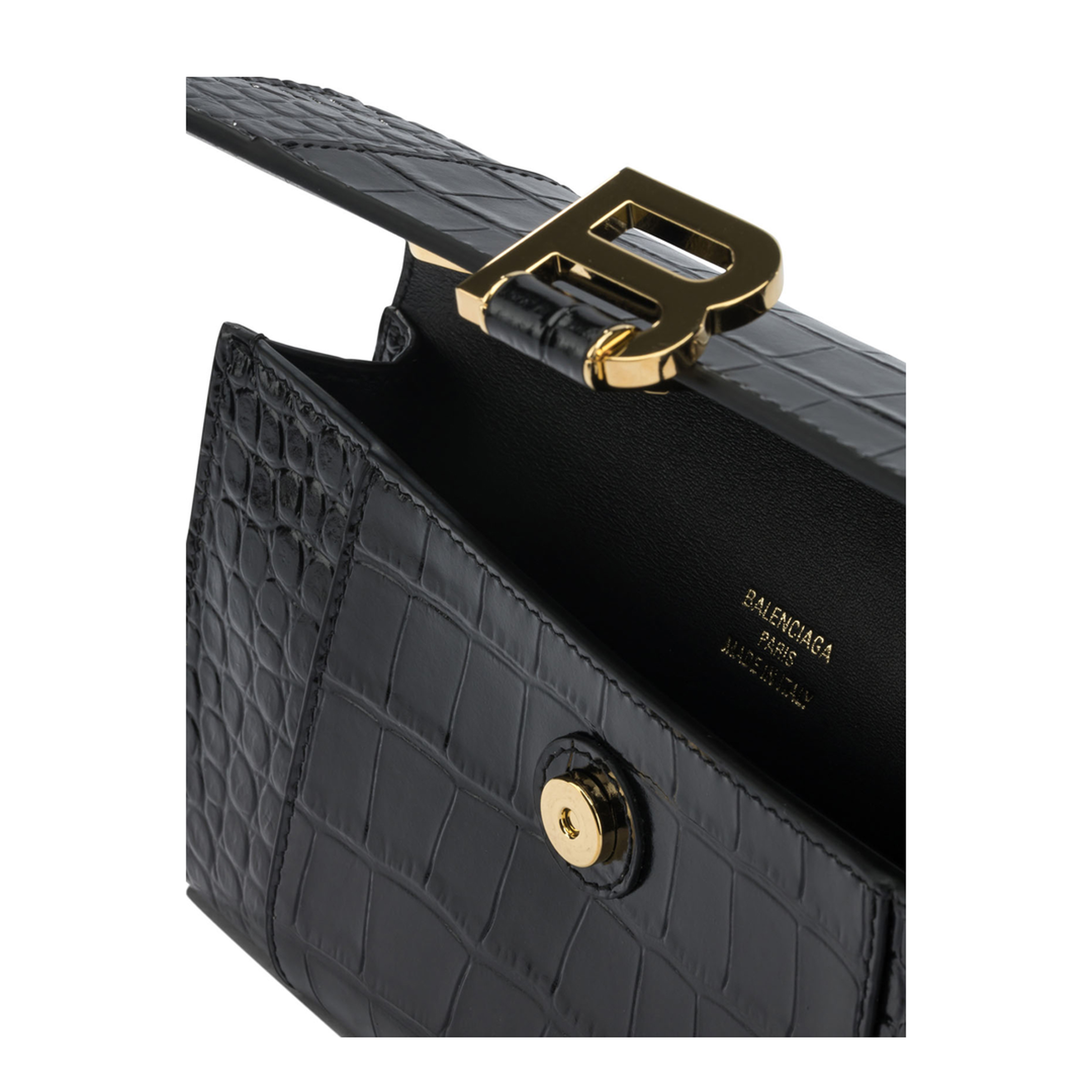 Hourglass Wallet on Chain Calf Leather - Black