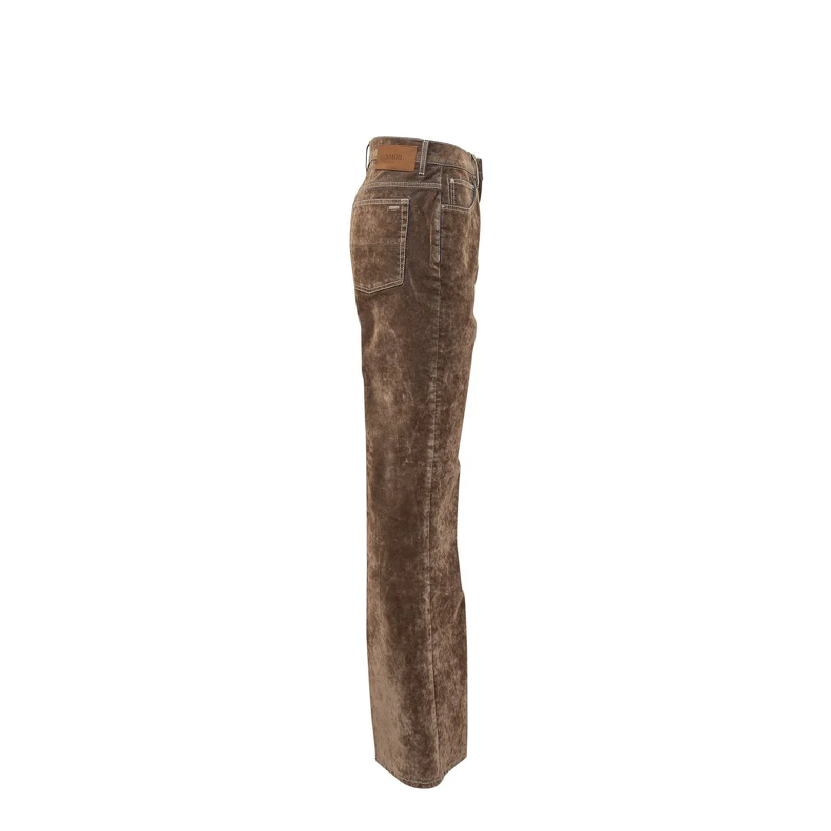 Brown Velvet Straight Leg Pants