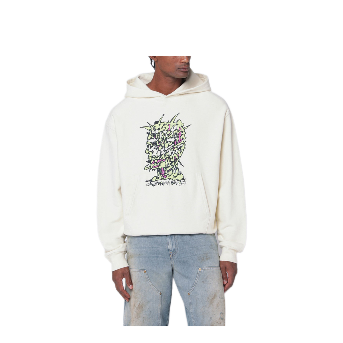 MAYFEYR - Brain Dead - Light Beige Scrambled Head Sweatshirt - BDS25T090044CONT