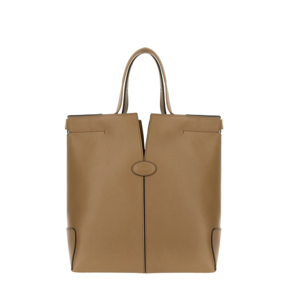 Tod’s Di Bag Folio Small Leather Shopping Bag - Cappuccino
