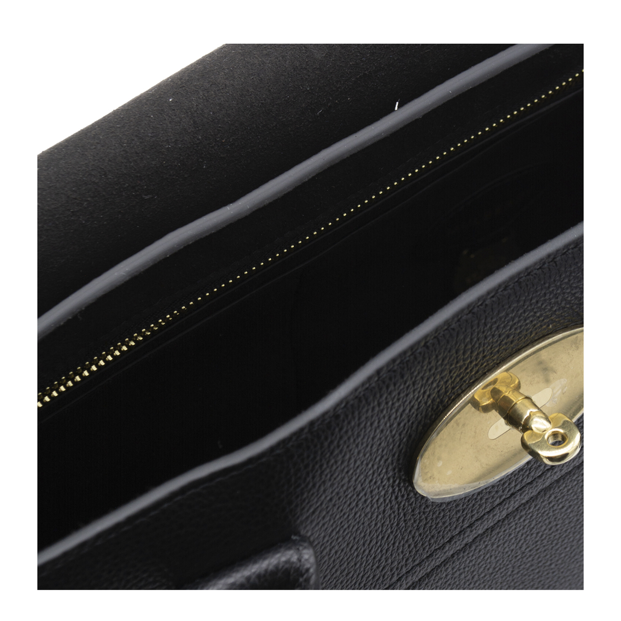 Bayswater Small Grain Leather Handbag - Black
