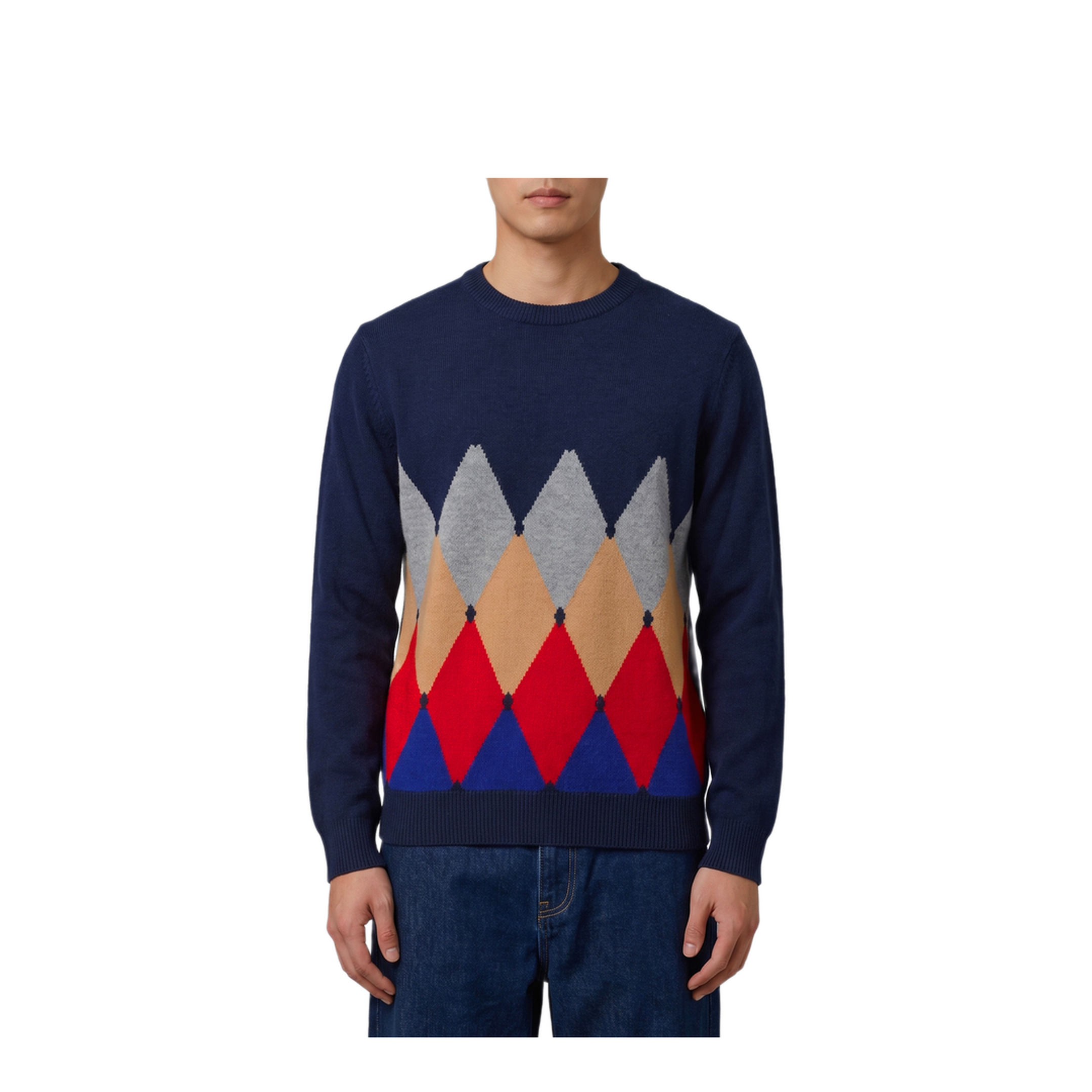 MAYFEYR - BALLANTYNE - Cashmere Crewneck Diamond Sweater - B2P0007K0A893562