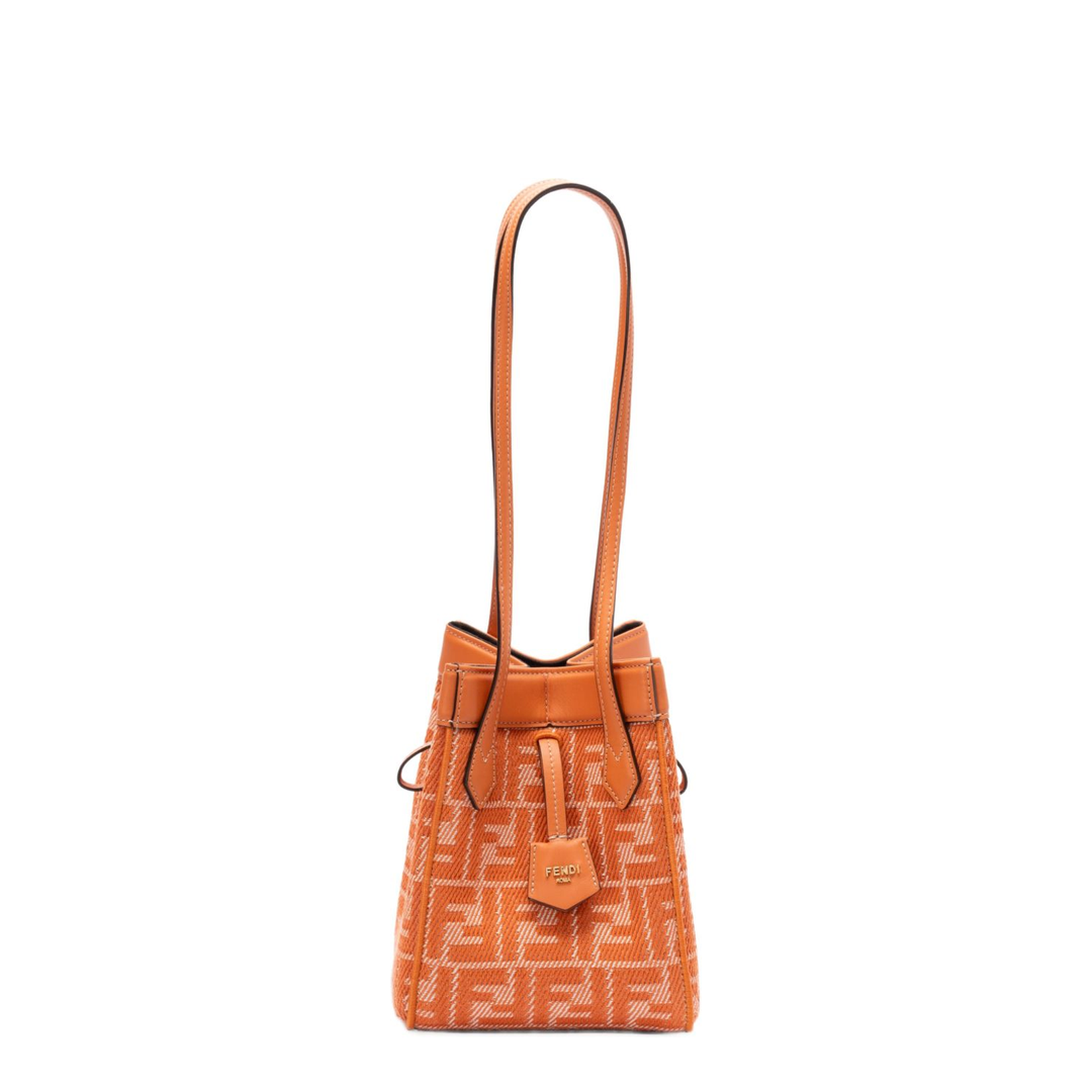 Origami Mini Denim Bucket Bags - Orange