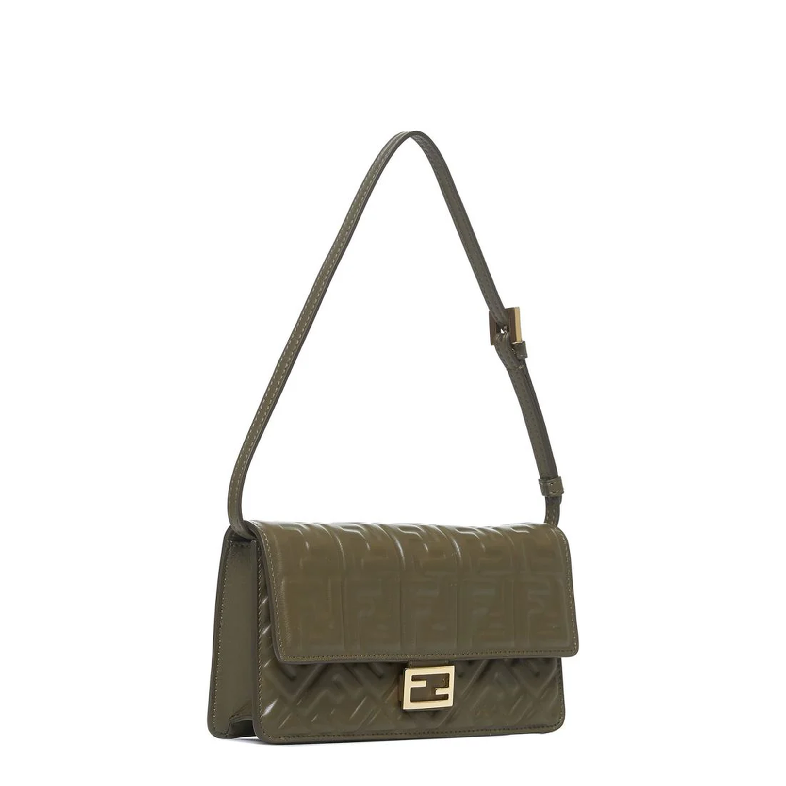 Wallet On Chain Baguette Leather Green