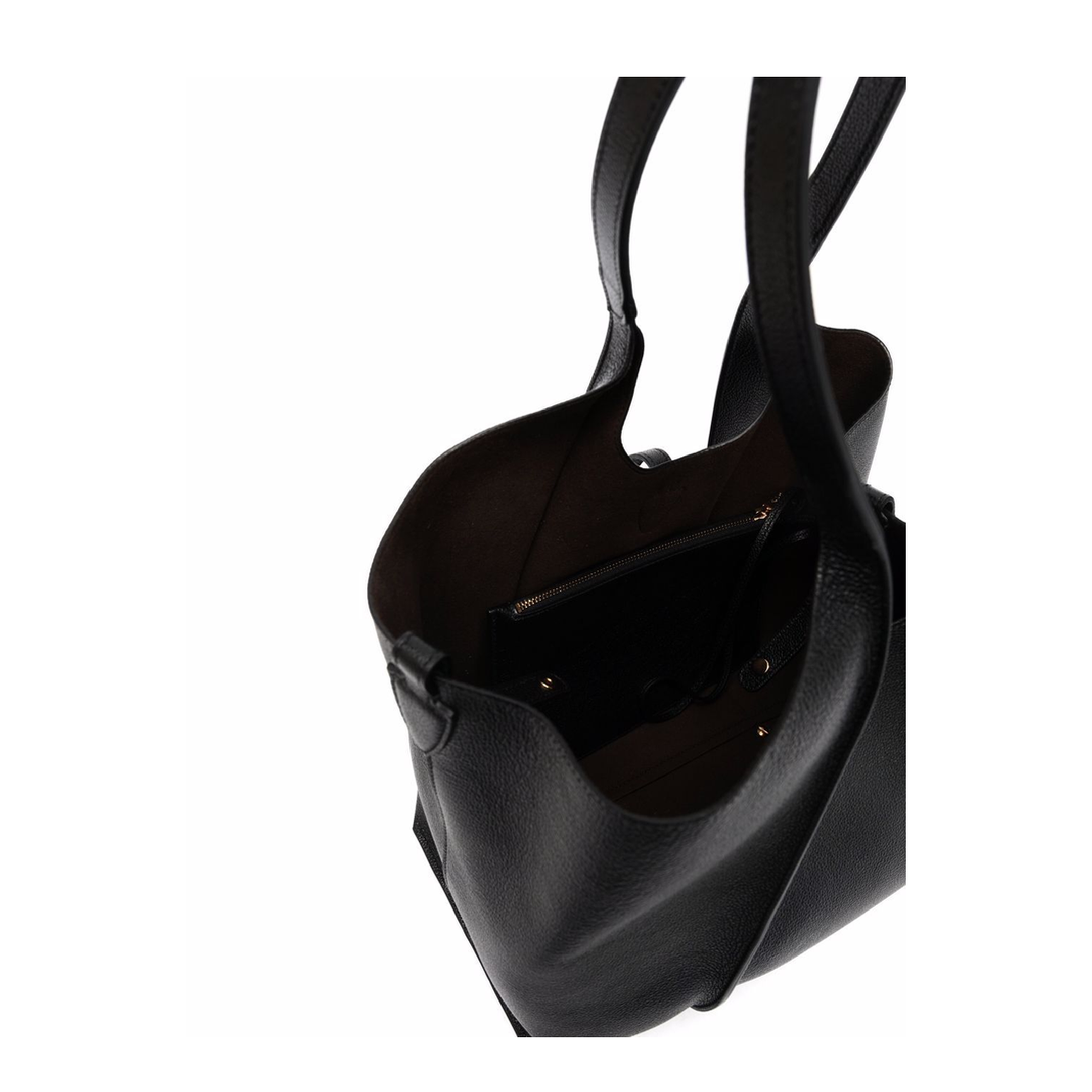T Timeless Small Calf Leather Shopping Bag - Black