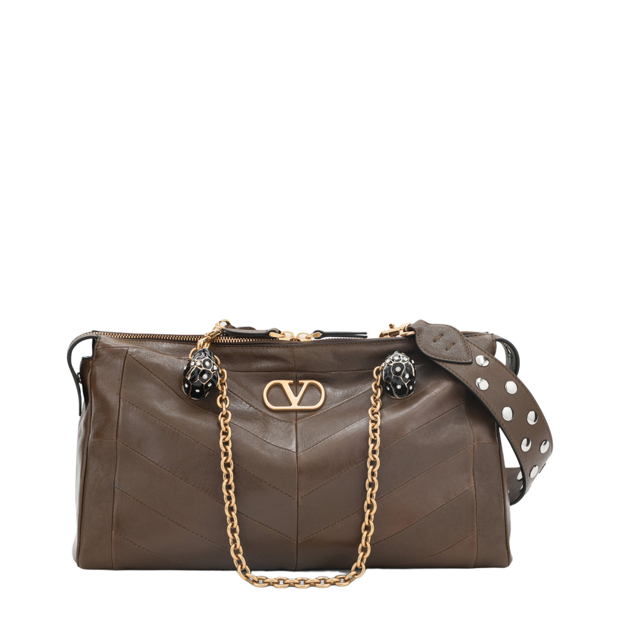 MAYFEYR - Valentino - Panthea Bag In Tundra-Colored Nappa Leather With Chevron Pattern - 9W2B0S70UYFBGQ