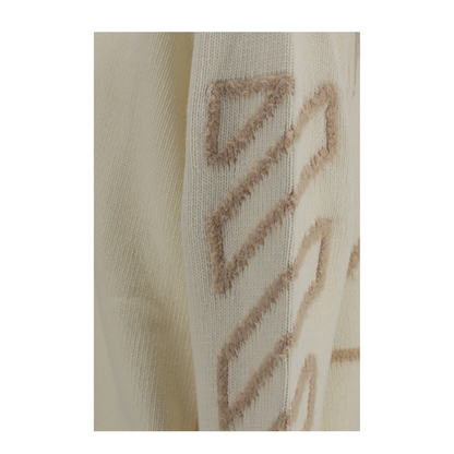 MAYFEYR - Off-White - Arrow Fuzzy Crewneck Sweater - OMHE087F26KNI00110110