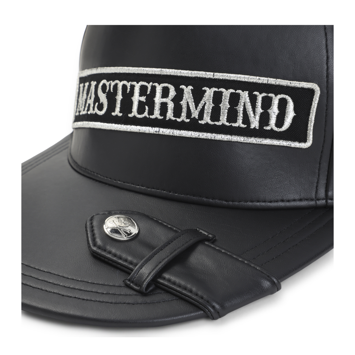 MAYFEYR - MASTERMIND WORLD - Black Faux Leather Cap - MW26SE2CA001800BLACK