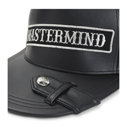 MAYFEYR - MASTERMIND WORLD - Black Faux Leather Cap - MW26SE2CA001800BLACK
