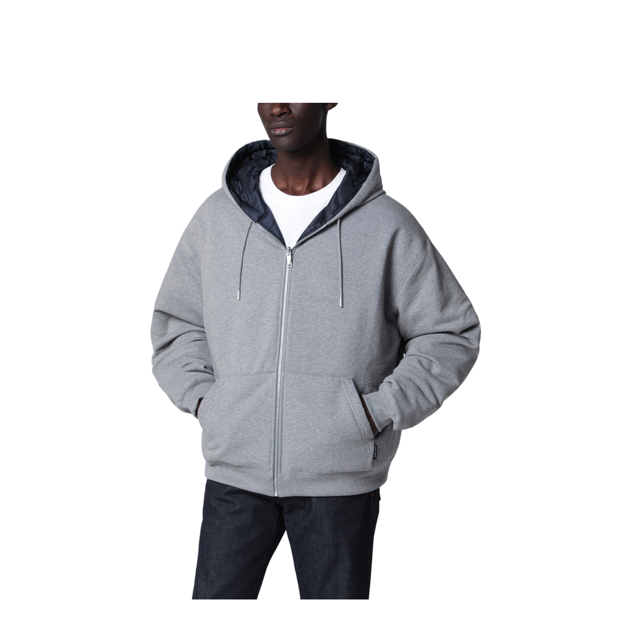 Reversible Fuse Hooded Sweatshirt in Stone/Night