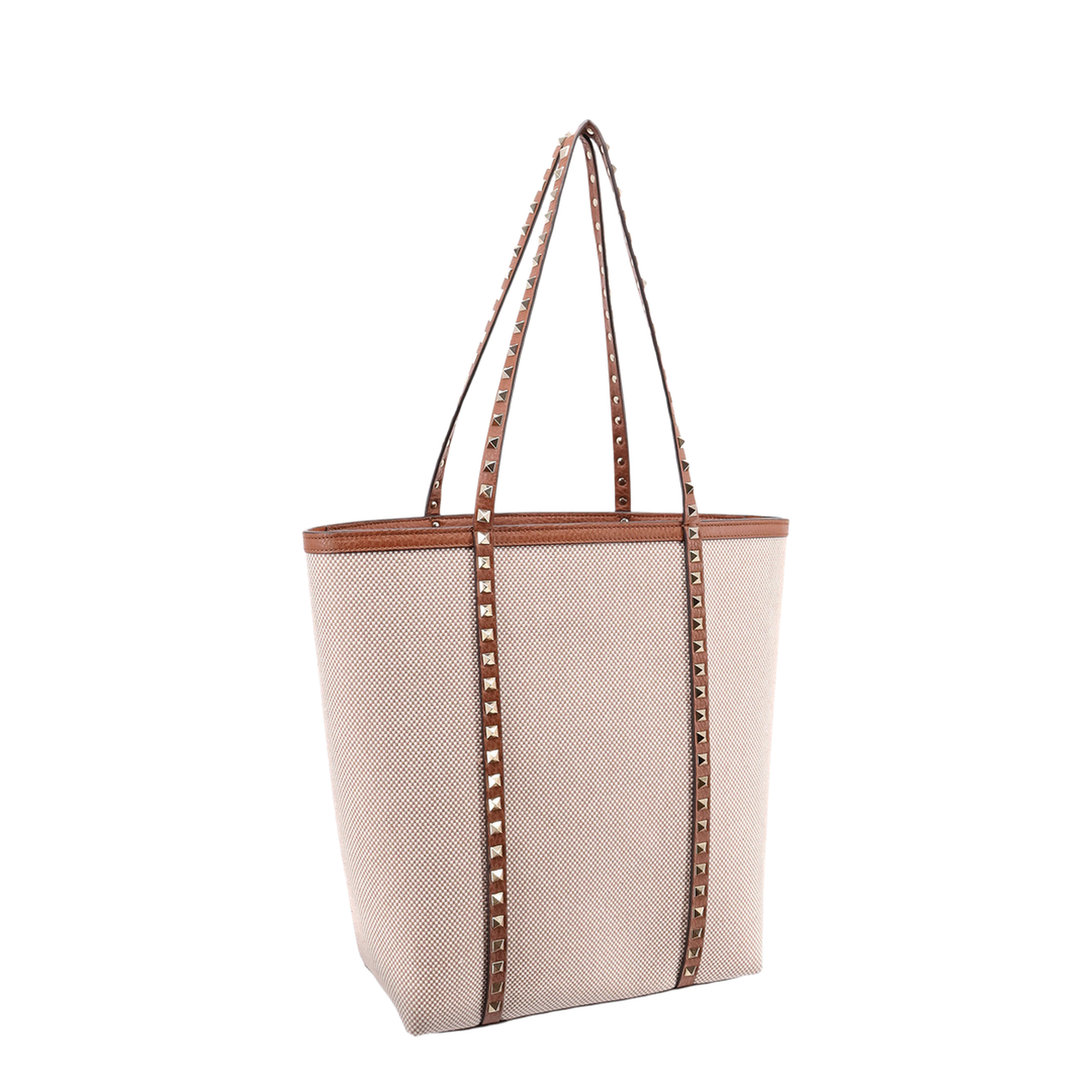 Canvas Tote Bag with Rockstud Detail