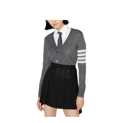 Wool 4 Bar V Neck Cardigan