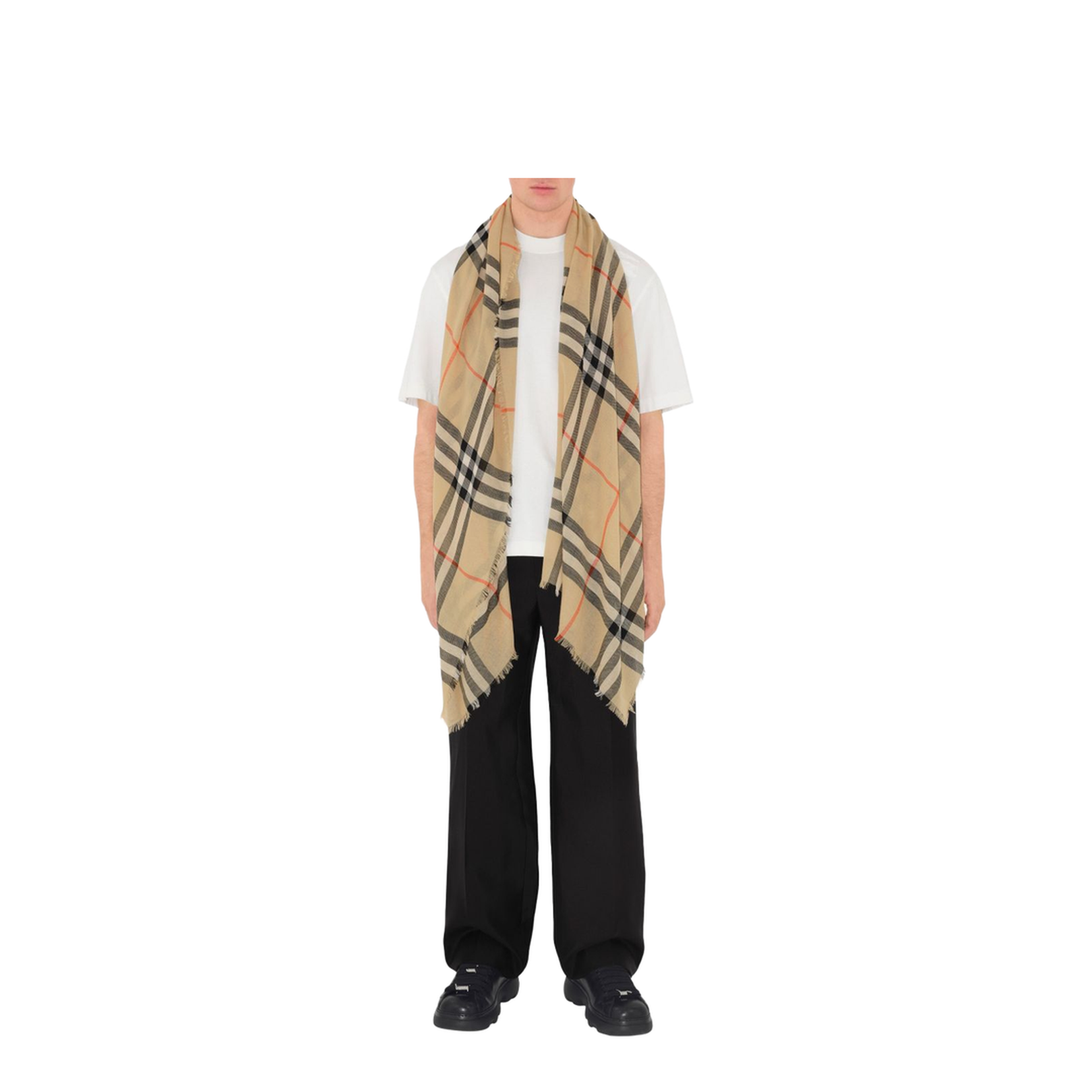 Check Wool Scarf