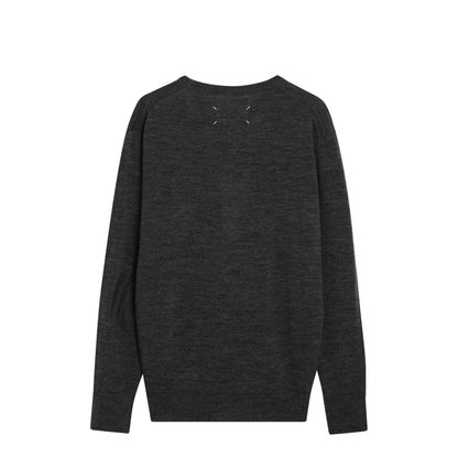 Wool-blend patch sweater