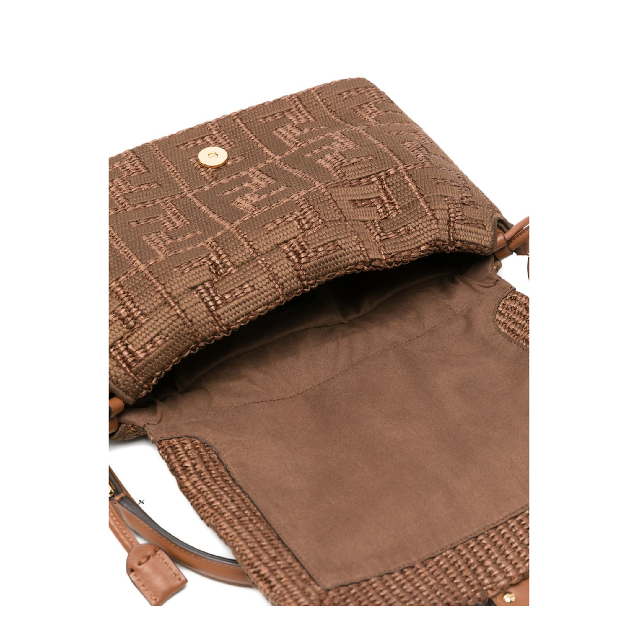 Mamma Baguette Medium Raffia-Effect Shoulder Bag - Sellier Brown